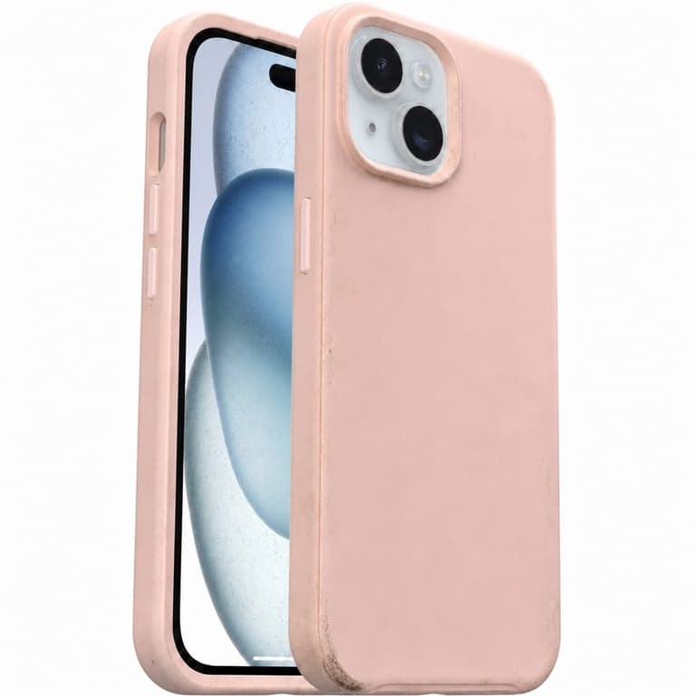 OtterBox Symmetry MagSafe tok iPhone 17e, 16e, 15, 14, 13 készülékekhez, rózsaszín, ütésálló — Széle koszos (állapot: lásd a 2. képet)