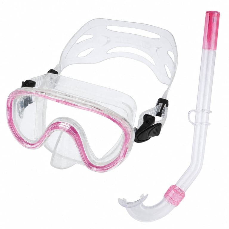 SEAC Marina Siltra Gyermek Snorkeling Szett 3-8 éves Korig, Rózsaszín - Búvármaszk és — kiprobált vízkőfoltos (állapot: lásd a 2. képet)