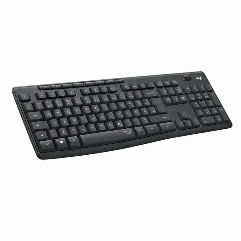 Logitech MK295 Silent Vezeték nélküli Billentyűzet, SilentTouch Technológia, QWERTZ Kiosztás, Fekete — Csak billentyűzet (egér és USB vevő nélkül) — 1 db-os