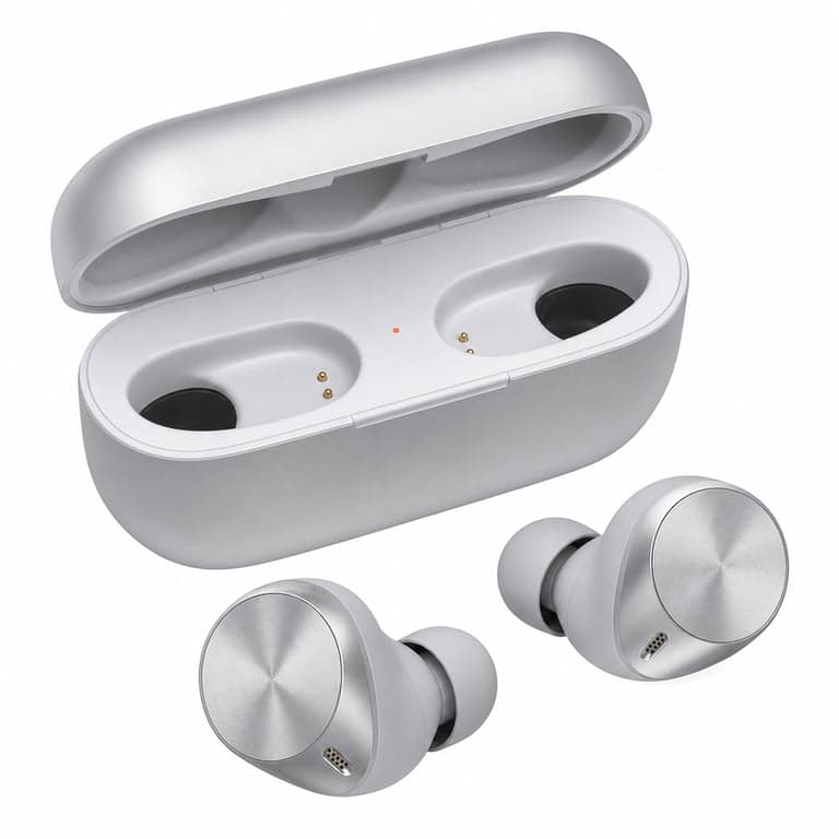 Technics EAH-AZ80E-S vezeték nélküli zajszűrős fülhallgató, ezüst, Bluetooth multipoint 3 — toltőkábel (állapot: lásd a 2. képet)