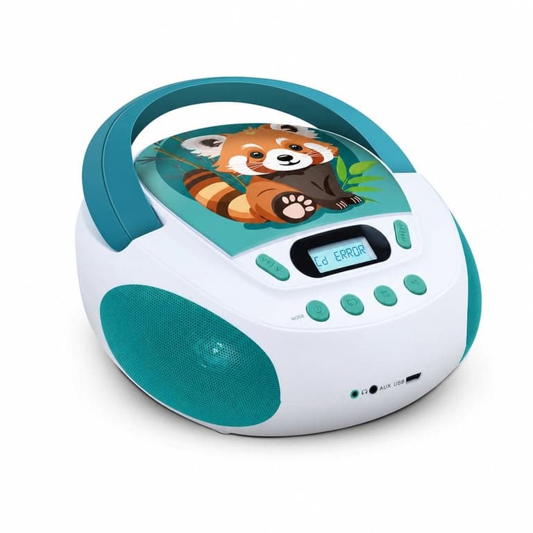 mooov 477414 Ginger Panda CD-lejátszó gyerekeknek USB és AUX — hibás, részben működik: Bekapcsol a termék (állapot: lásd a 2. képet)