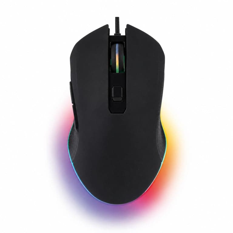 THE G-LAB Kult Helium Vezetékes Gaming Egér, 6 Gomb, 7 Színű RGB LED — hibás, alkatrésznek: nem működik (állapot: lásd a 2. képet)