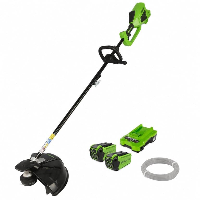 Greenworks GD40BCK2X DigiPro 40V Akkus Bozótvágó Kefementes Motorral, 40 cm Vágásszélesség, 2 mm — 2 db aksi (állapot: lásd a 2. képet)