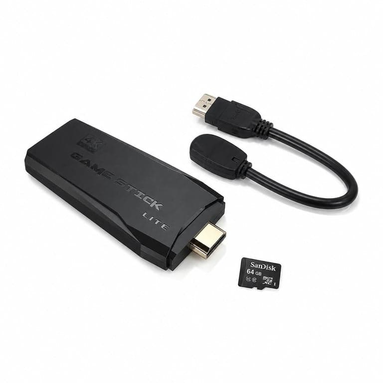 2.4G Vezeték nélküli Gamepad Kontroller 4K TV Videójáték Konzol 64 GB Fekete — hiányos tartozékkészlet (állapot: lásd a 2. képet)