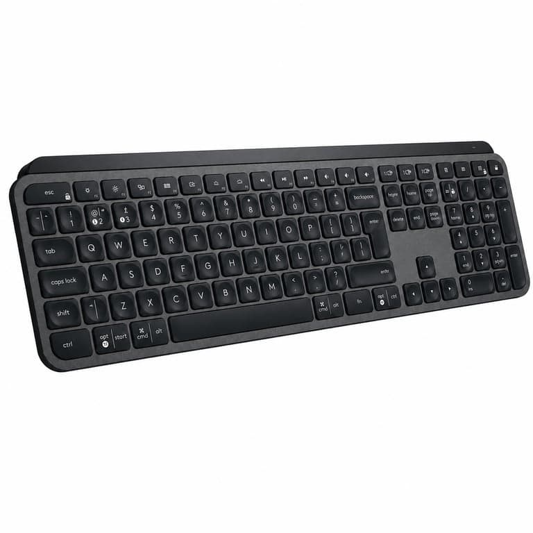 Logitech MX Keys vezeték nélküli billentyűzet, Bluetooth, háttérvilágítással, grafit — usb stick mélkül eladó (állapot: lásd a 2. képet)