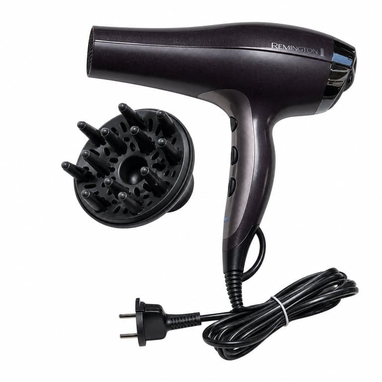 Remington Pro-Air Turbo D5220 Ionos Hajszárító 2400W Kerámia Turmalin Diffúzorral Fekete — styling fúvóka nélkül (állapot: lásd a 2. képet)