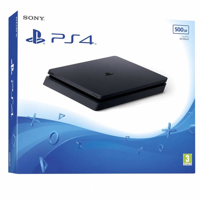 Sony PlayStation 4 Slim játékkonzol 500 GB, Jet Black, F-Chassis, kontroller és fülhallgató nélkül, bemutató darab