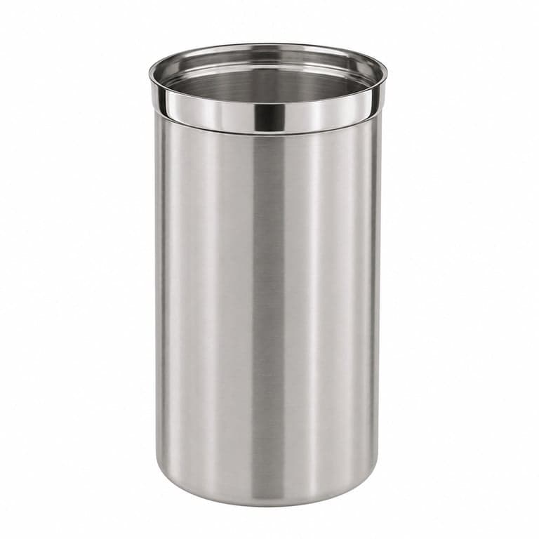 RÖSLE Kávétároló Doboz Frissen Tartó Fedéllel, 18/10 Rozsdamentes Acél, 10 cm, Fekete, 500 g Kapacitás (állapot: lásd a 2. képet)
