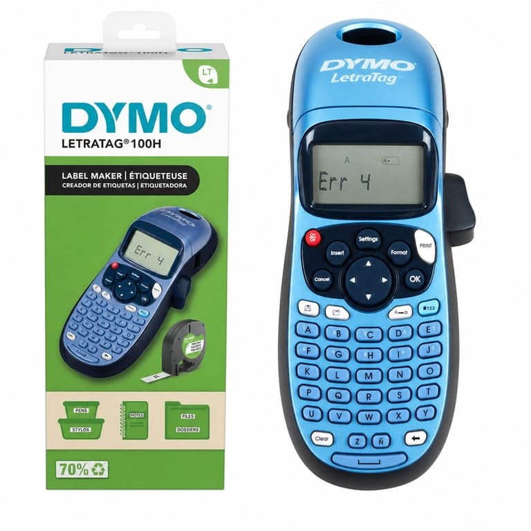 DYMO LetraTag LT-100H kézi — hibás, alkatrésznek: A szalag akadt hiba üzenetet adja ki és nem nyomtat (állapot: lásd a 2. képet)