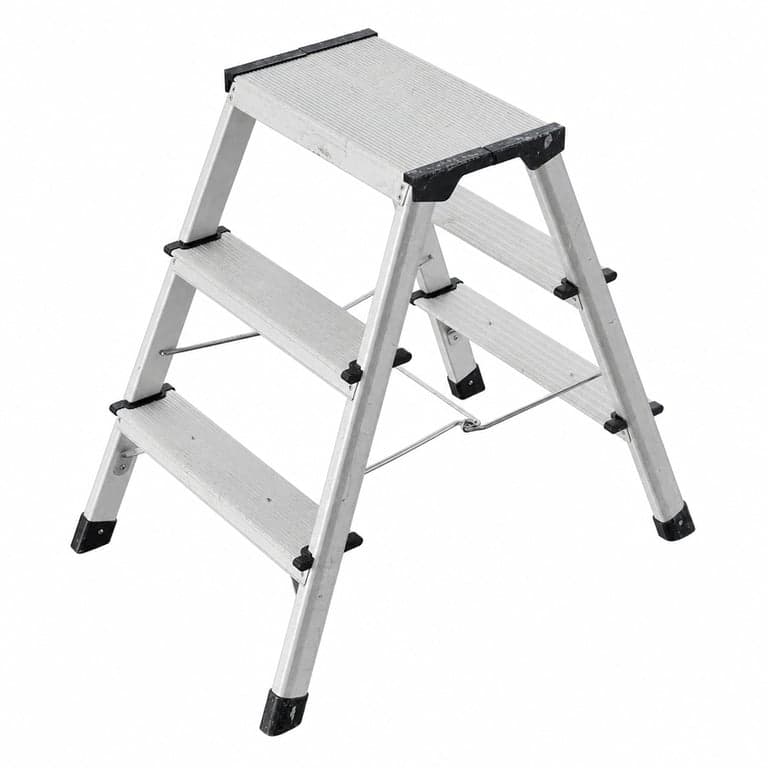 Hailo D60 StandardLine alumínium összecsukható lépcsőszék 2x3 — A terméken használati nyomok láthatók erős kopás (állapot: lásd a 2. képet)