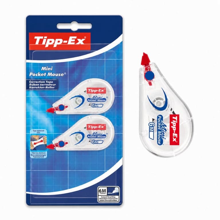 Tipp-Ex Mini Pocket Mouse Hibajavító Roller Szalag 6 m x 5 mm, Iskolai és Irodai Használatra, 2 db (3-as csomag töredéke)