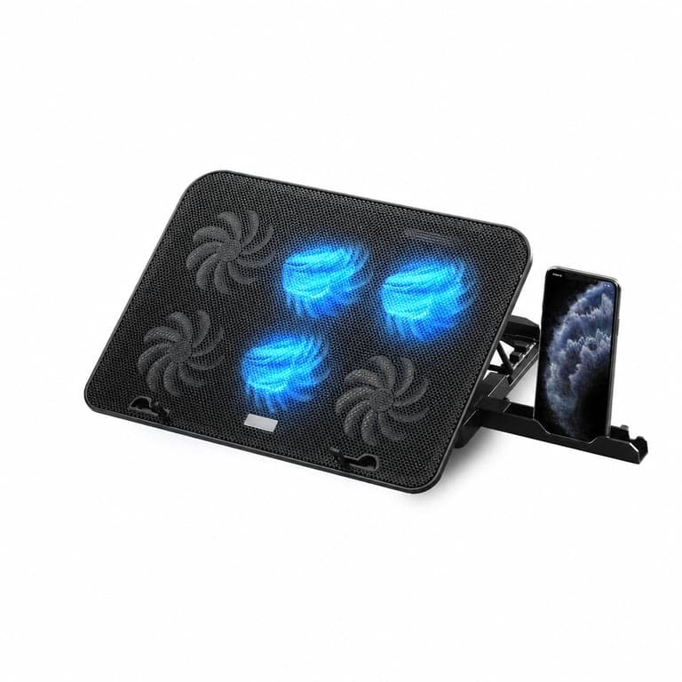 NK laptop hűtőpad 12-17 hüvelykes notebookhoz, 6 csendes ventilátor, 5 — Nem forog az összes ventillátor benne (állapot: lásd a 2. képet)
