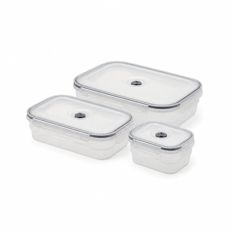 Compactor Aspifresh ACC922 vákuumos élelmiszertároló doboz szett, 3 db, BPA-mentes — kézi vákumozó hiányzik (állapot: lásd a 2. képet)