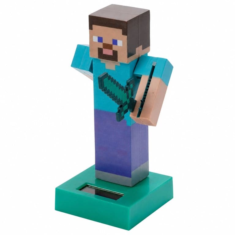Puckator FF139 Minecraft Steve Solar Pal napelemes figura — hibás, részben működik: hiányzik a fél karja (állapot: lásd a 2. képet)