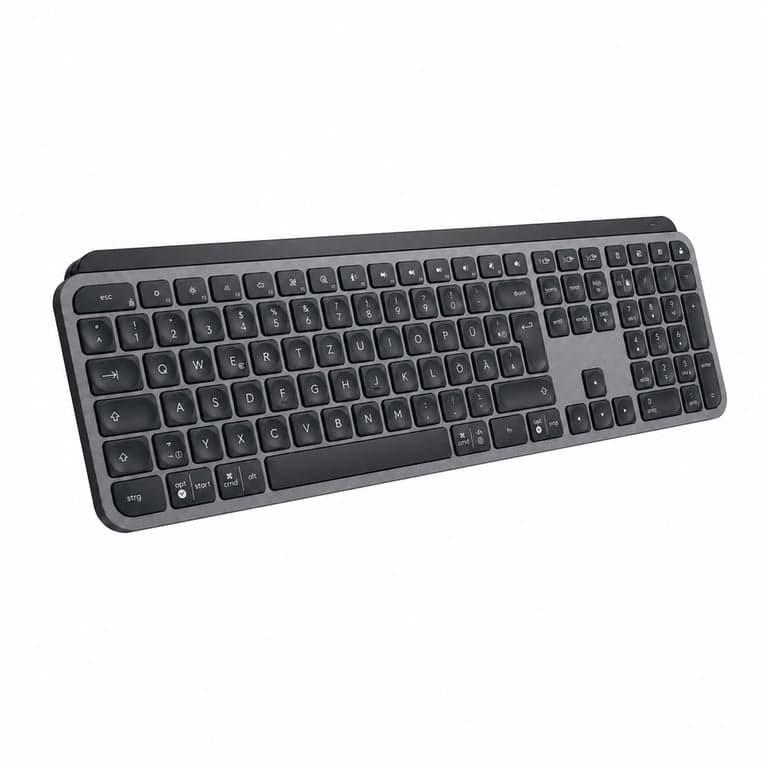 Logitech MX Keys S Vezeték Nélküli Billentyűzet, Grafitszürke, Háttérvilágítással — Hianyik az usb c kabel (állapot: lásd a 2. képet)