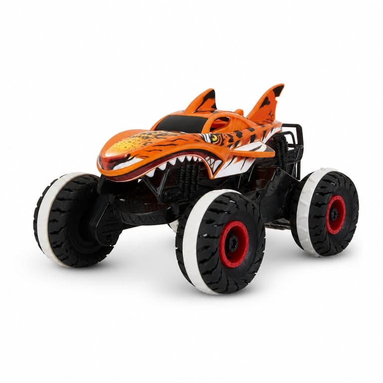 Hot Wheels Monster Trucks HW Unstoppable Tiger Shark távirányítós — hibás, alkatrésznek: nem kapcsol be (állapot: lásd a 2. képet)