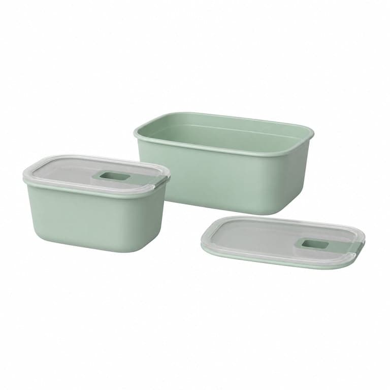 Mepal EasyClip Ételtároló Doboz Szett 3 részes, 2x 450 ml + 1000 ml, Nordic — 1000 ml-es doboz fedele nélkül (állapot: lásd a 2. képet)