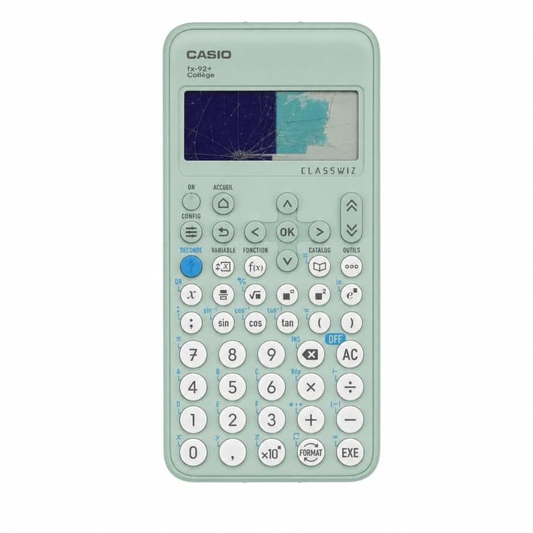 Casio FX-92PLUSCOLLEGE ClassWiz tudományos számológép — hibás, alkatrésznek: betört képernyő, nem működik (állapot: lásd a 2. képet)