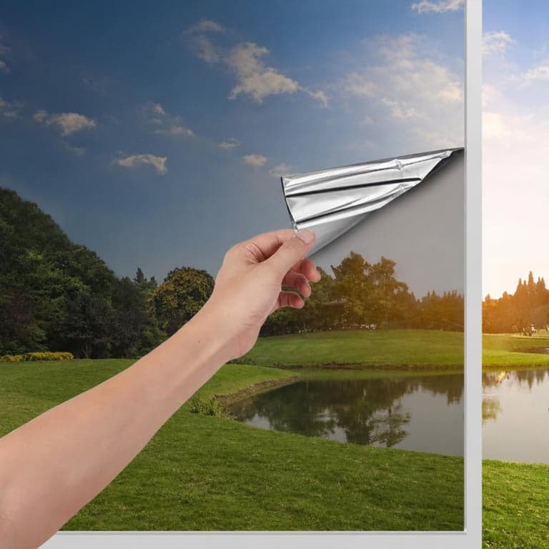 Antrect Ablakfólia 70x200 cm Egyirányú Tükörfólia Napvédő UV Szűrő — hibás, részben működik: Összenyomódott (állapot: lásd a 2. képet)