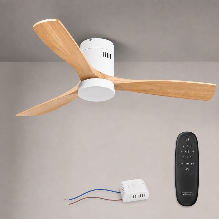 M mimotec Energy LED mennyezeti ventilátor — hibás, részben működik: nem működő LED, ferde ventilátortengely (állapot: lásd a 2. képet)