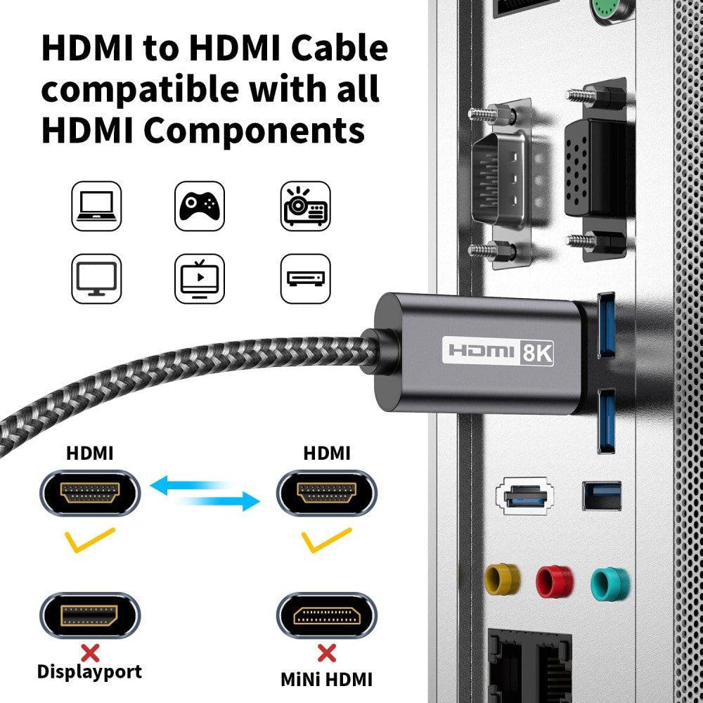 1 méteres, szürke HDMI 2.1 hosszabbító kábel(8K@60Hz) - Outlet24