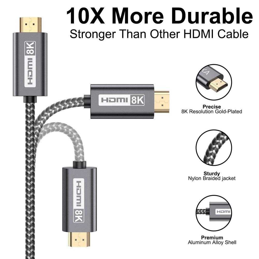 1 méteres, szürke HDMI 2.1 hosszabbító kábel(8K@60Hz) - Outlet24