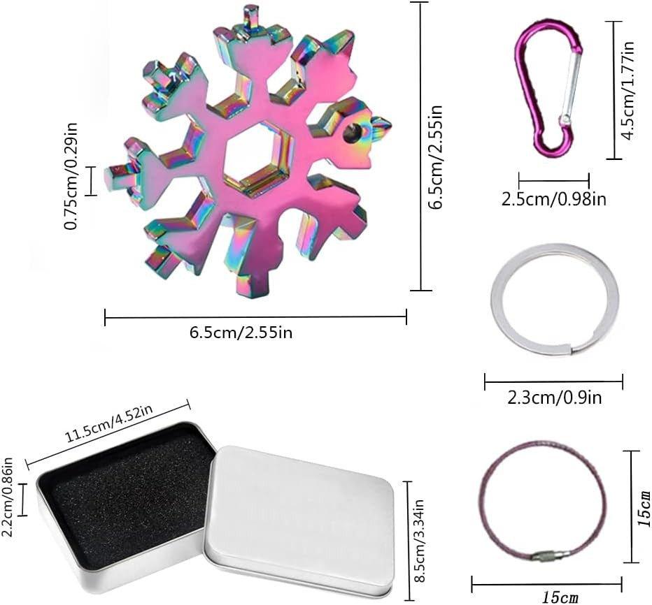 18 az 1-ben Multifunkciós Eszköz, Hópehely forma, Csavarhúzó Sörnyitó, Többszínű - Outlet24