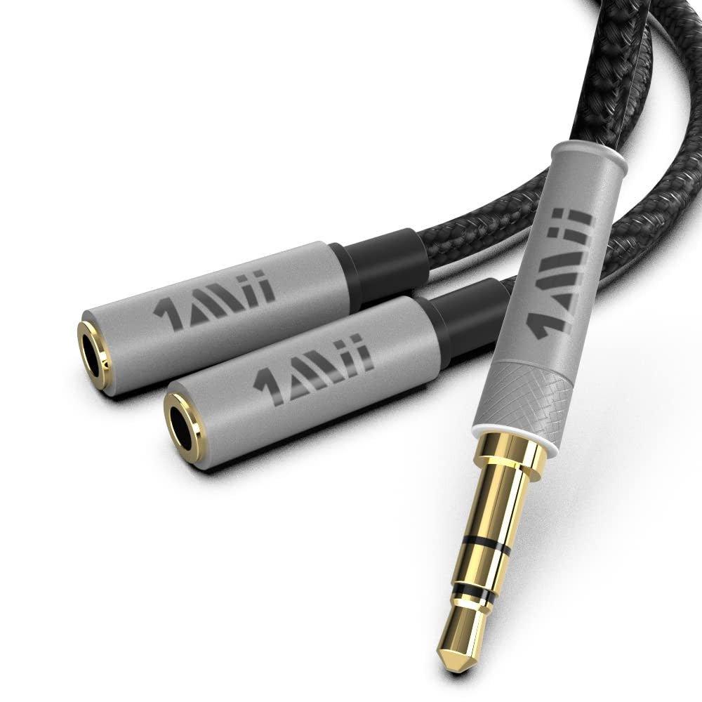 1Mii 3.5MM Hím - 2X Női Audió Kábel, 1 Ft, 0.3 M Méter Aux Sztereó Kábel Autó/Ház Hifi-hoz - Outlet24