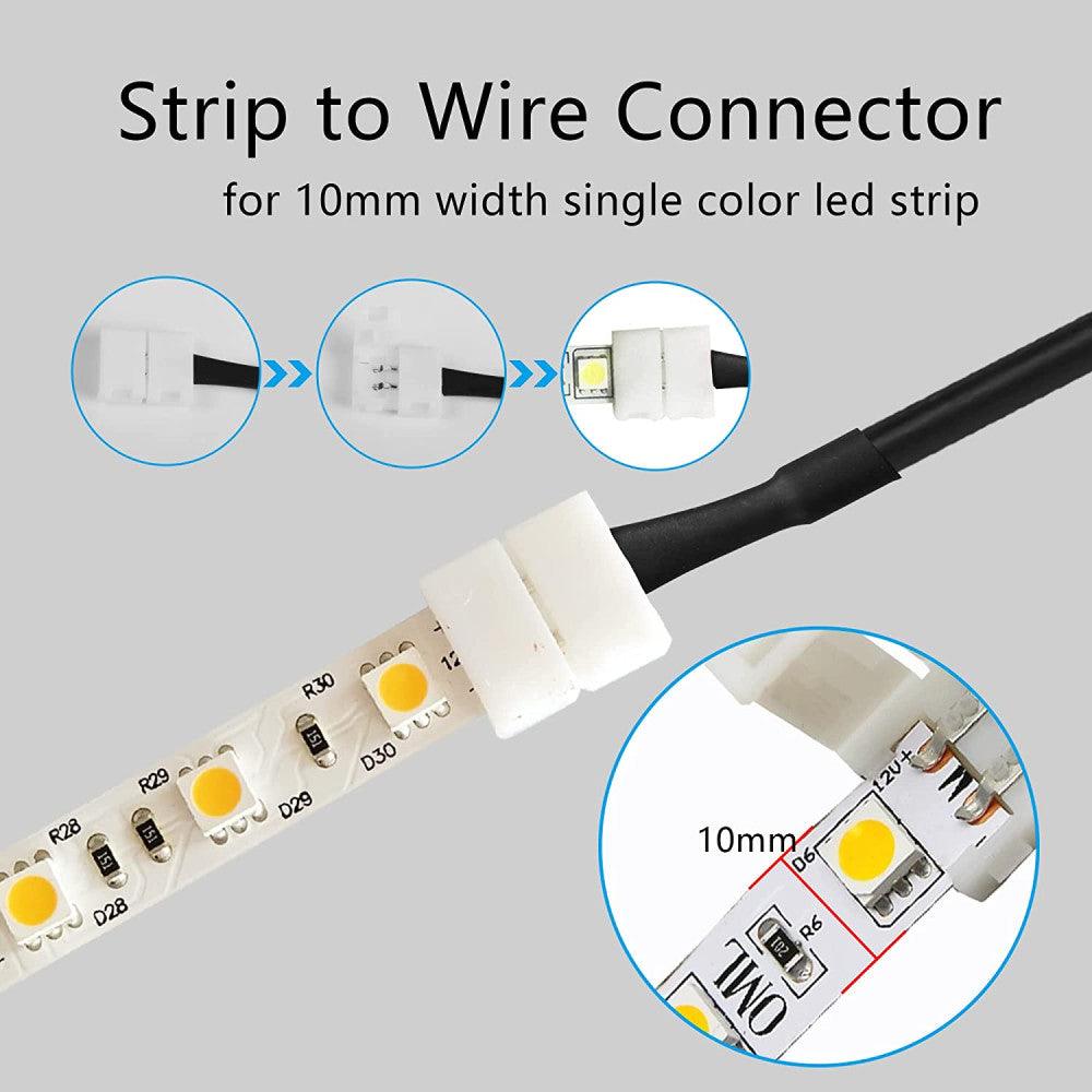 PNGKNYOCN forrasztás nélküli klipsz kábel LED szalagokhoz, DC 5,5 mm x 2,1mm female csatlakozó, 10 darabos - Outlet24