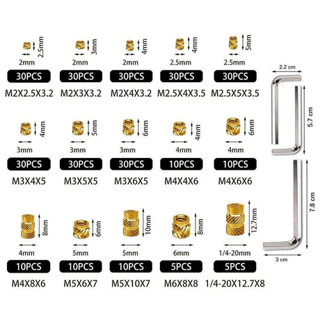 300 darabos szett sárgaréz menetes melegen öntött réz karikák - Outlet24