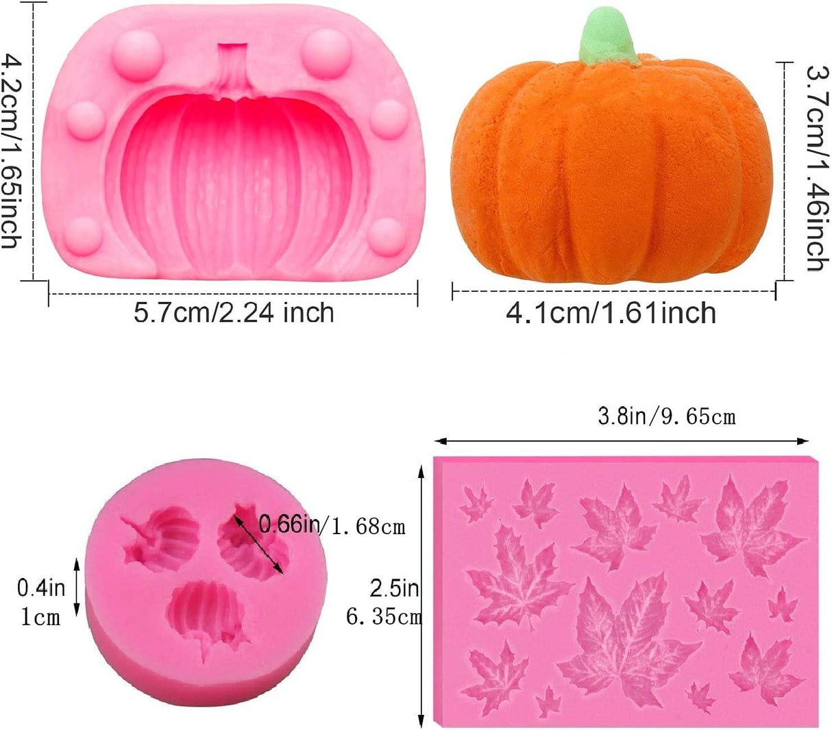 3D Mini Tök és Juharlevél Szilikon Forma Készlet Halloween Sütemény Díszítéshez - Outlet24