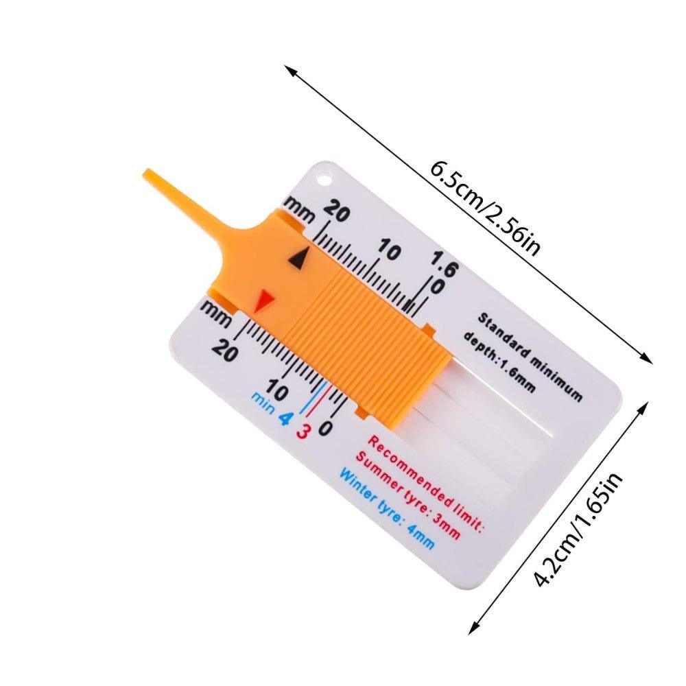 4 darab Műanyag Gumiabroncs mélységmérő, Kopásjelző, 0-20 mm, Autóhoz és Motorhoz - Outlet24