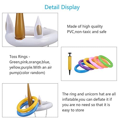 Felfújható unikornis karika dobáló játék gyerekeknek - 15 részes készlet - Image 6