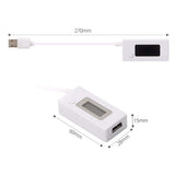 Arceli USB töltő teszter - LCD kijelzős feszültség- és árammérő, fehér - Image 3