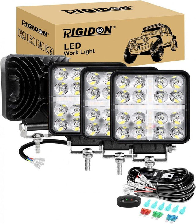 4db 48W LED Munkalámpa Szett ATV/Traktor/Kamion IP67 Vízálló Fehér&Ambra - Outlet24