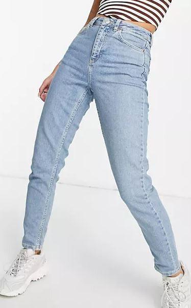 Topshop High Rise Mom Stílusú Farmer, Bleach Blue Színben W30 L30 EUR 40 - Outlet24