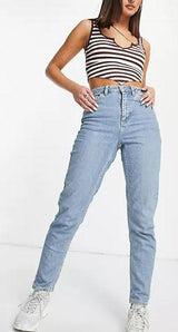 Topshop High Rise Mom Stílusú Farmer, Bleach Blue Színben W30 L30 EUR 40 - Outlet24