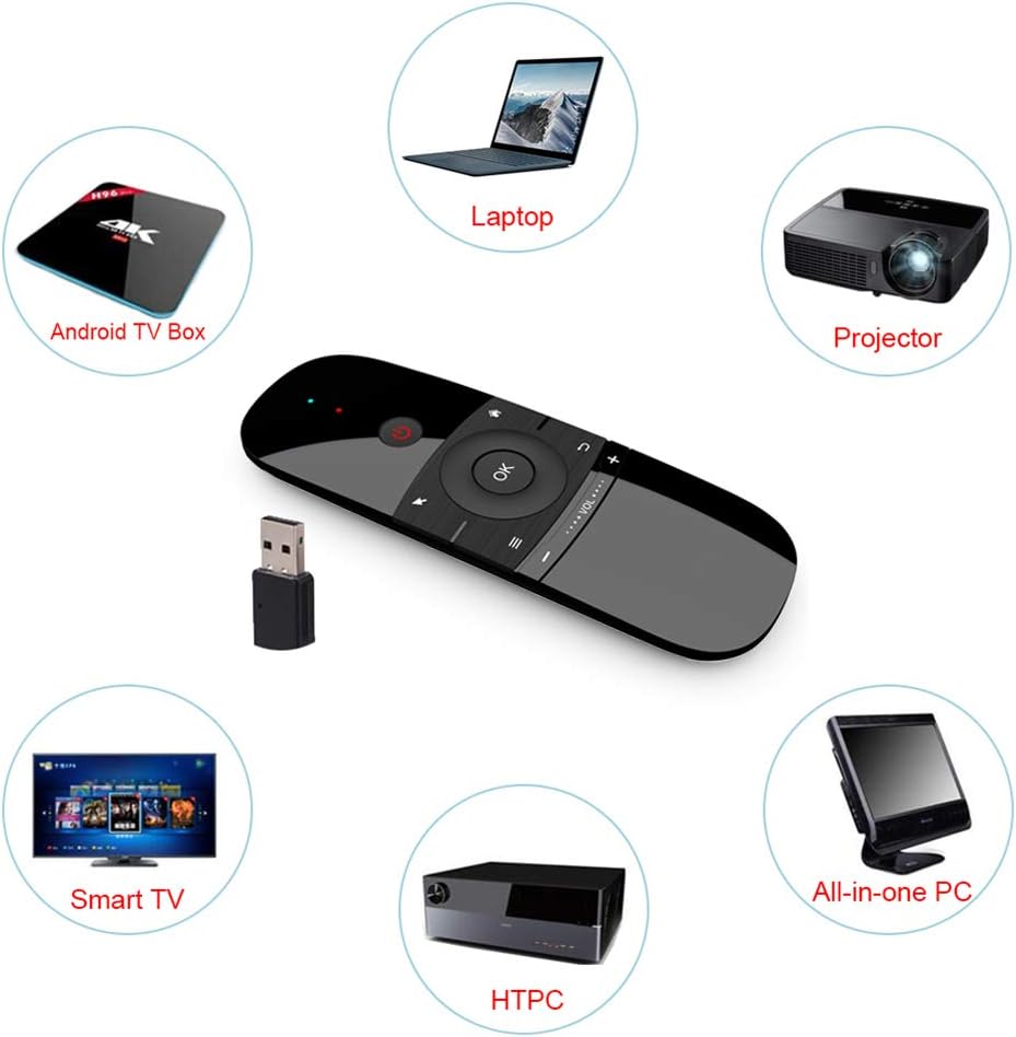 Univerzális Air Mouse távirányító Android TV-hez, PC-hez - IR tanulás, billentyűzet, 2.4G - Image 6