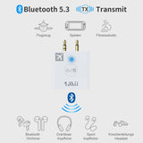 1Mii Bluetooth 5.3 repülőgép adapter fülhallgatókhoz, 30 órás üzemidő, töltőtokkal, fekete - Image 2