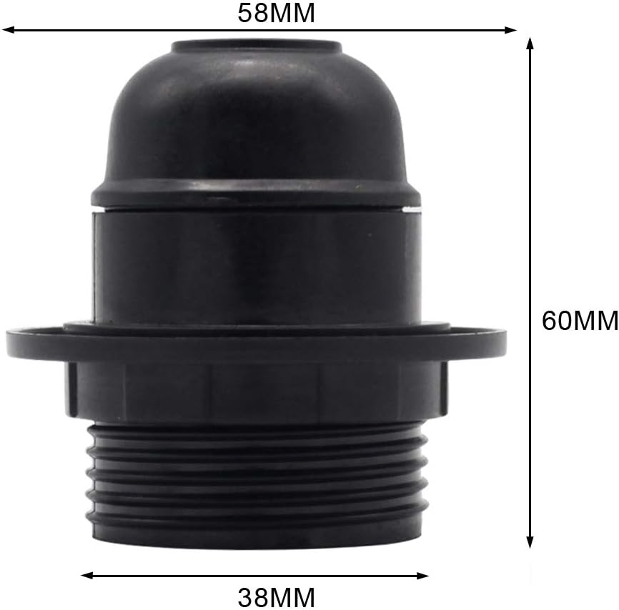 Edison E27 foglalat, 2 db fekete bakelit függőlámpa adapter - Image 3