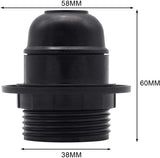 Edison E27 foglalat, 2 db fekete bakelit függőlámpa adapter - Image 3