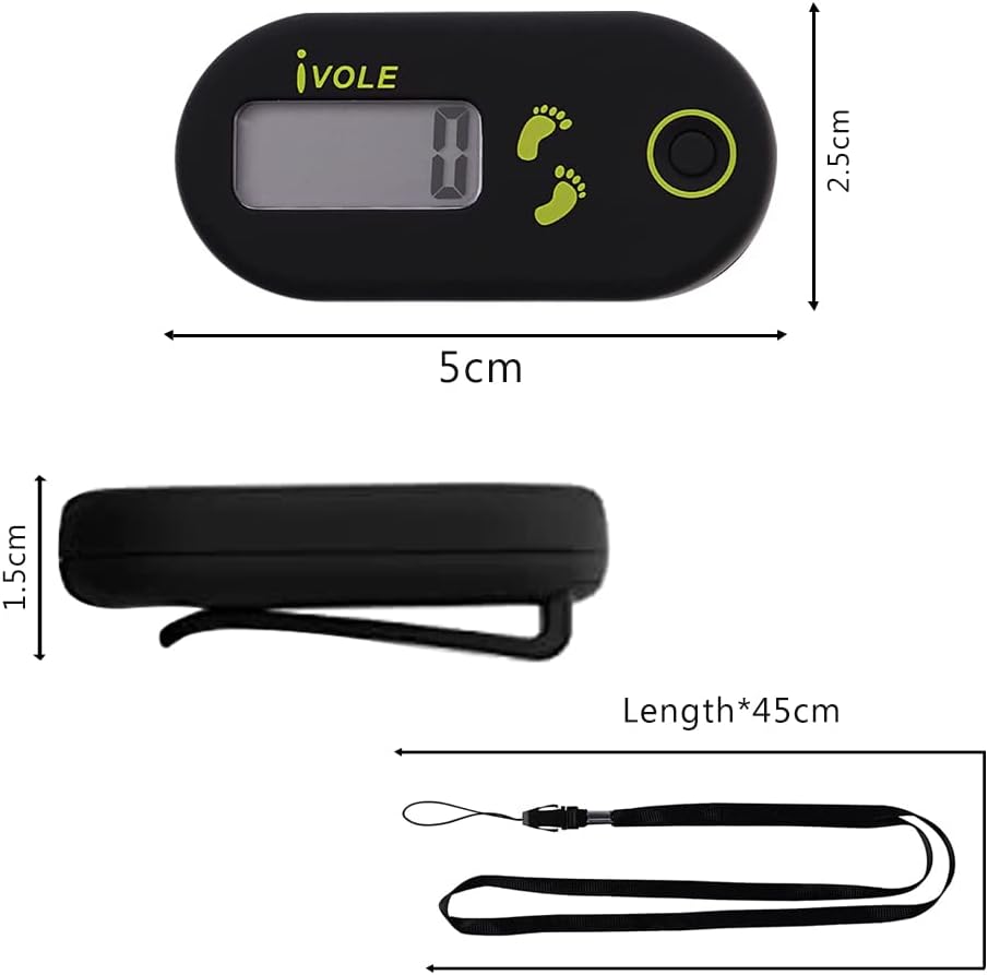 HIQE-FL 3D Lépésszámláló Klippel és Nyakpánttal - Pontos, Egyszerű, Telefon Nélküli - Image 2