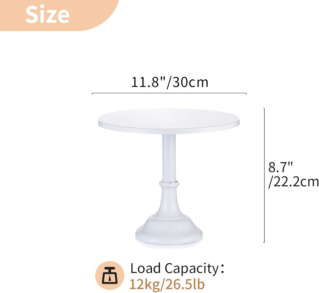 NUPTIO 30 cm-es Fehér Fém Tortatartó Állvány Esküvőre és Karácsonyi Dekorációhoz - Image 4