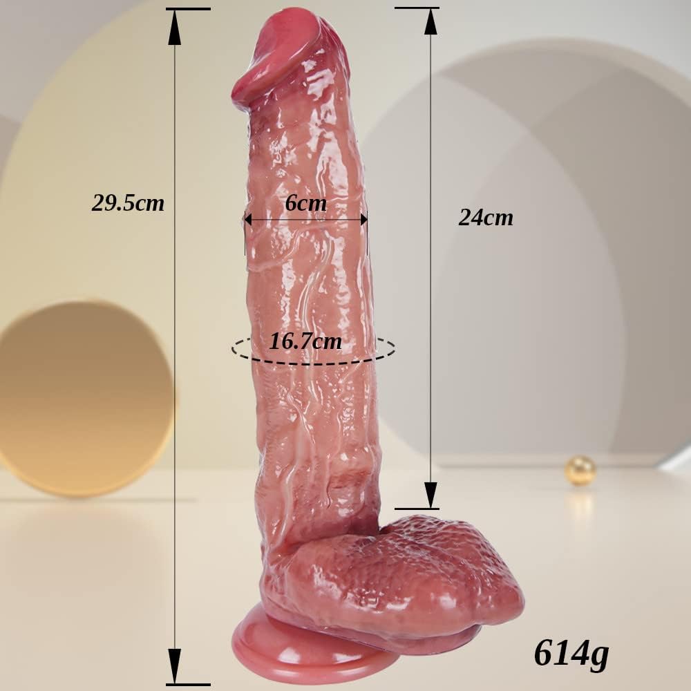 King Size Realisztikus XXL Szilikon Dildó 29,5 cm, Tapadókorongos G-pont Stimuláló - Image 2