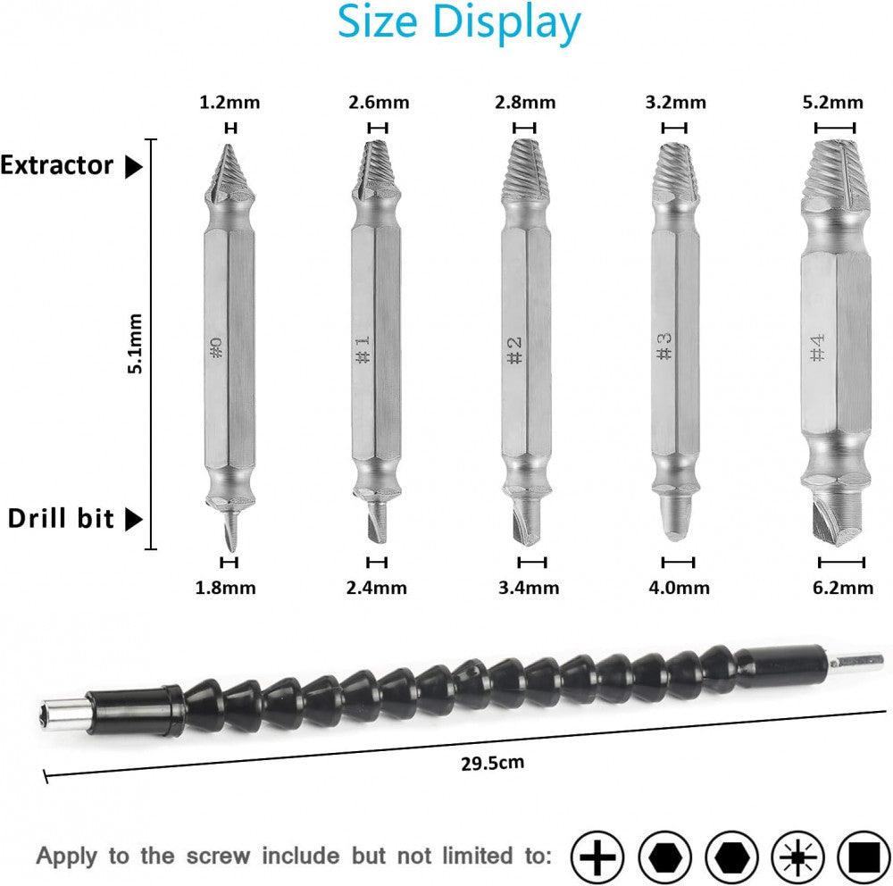 6 részes Sérült Csavar Eltávolító Készlet, HSS 4341 Acél - Outlet24