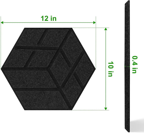 Hexagon alakú akusztikai panel szett, 12 db - Stúdió hangszigetelő hab - Image 2