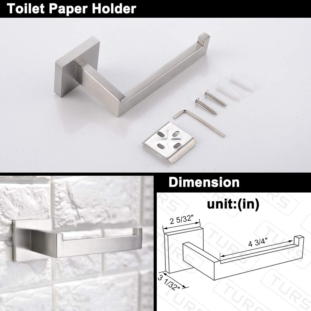 Turs 5 részes ezüst fürdőszobai szett - törölközőtartó, akasztó, WC-papír tartó - Image 5