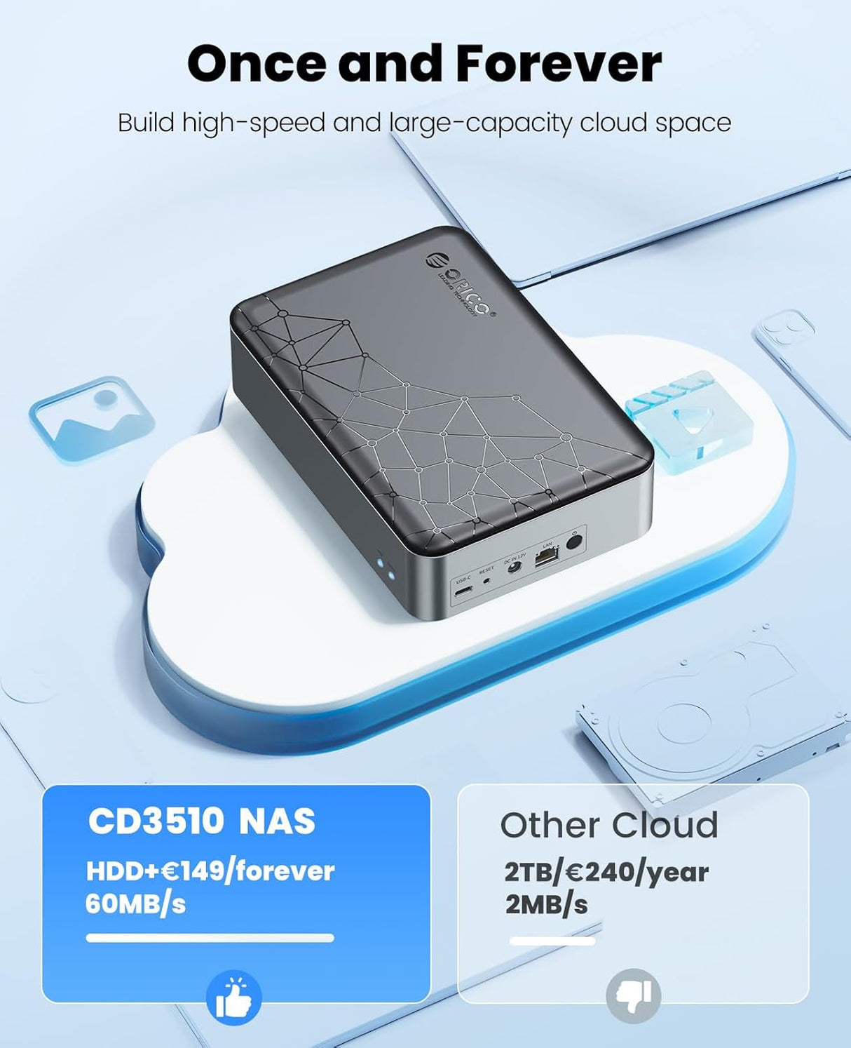 ORICO NAS szerver 3,5" SATA HDD-hez - Családi felhő, VPN, okos backup, távoli hozzáférés - Image 7