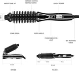 Keramikus-turmalin hajgöndörítő kefe, összecsukható, minden hajtípusra - Image 4