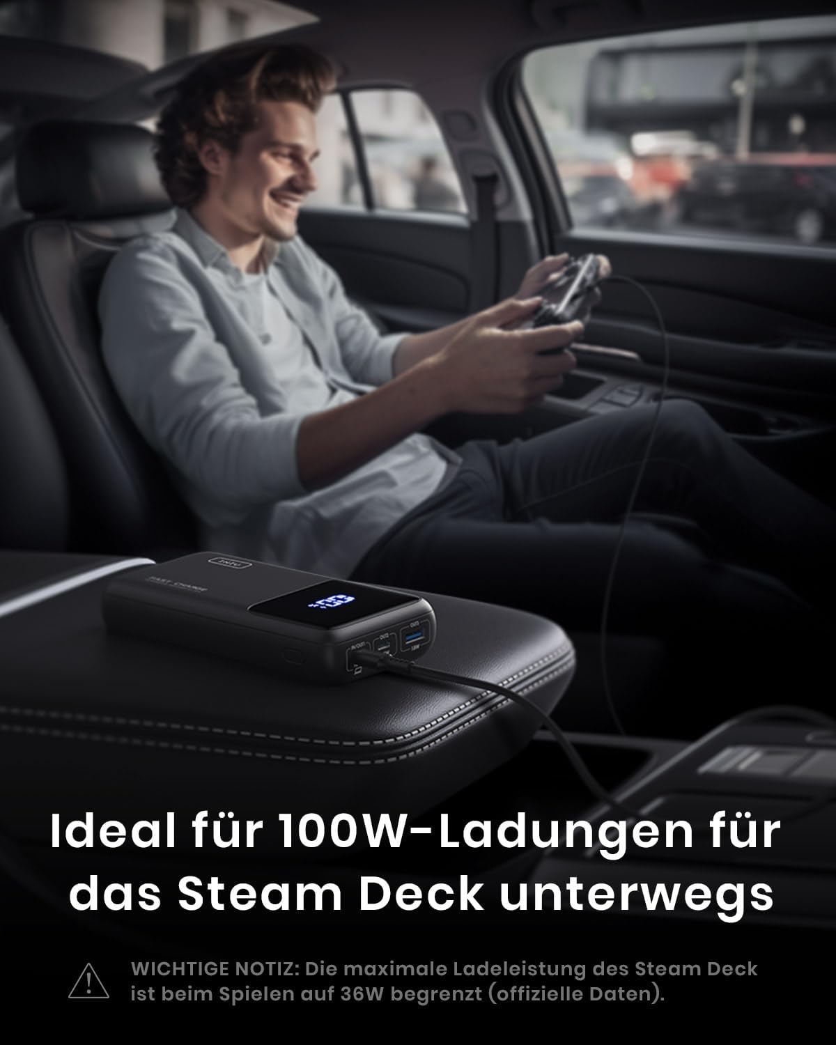 INIU 100W 25000mAh Powerbank - Kompakt és erős külső akkumulátor MacBook, iPhone, iPad és Steam Deck készülékekhez - Image 5